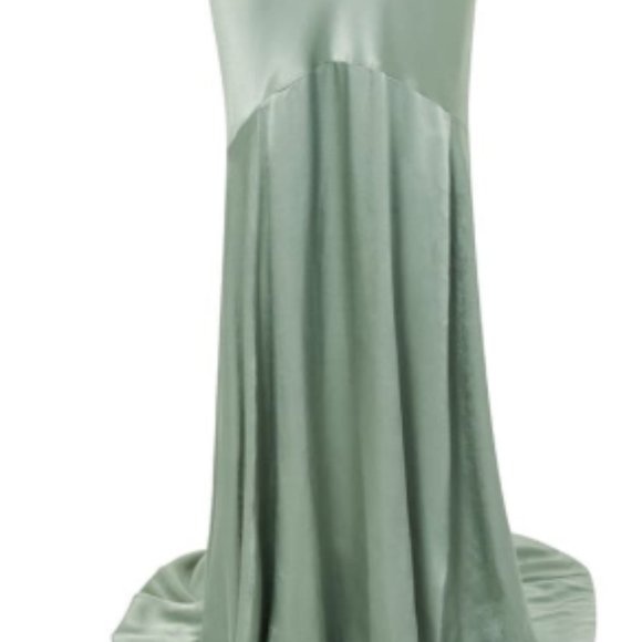 Topshop Sage Green Satin Dress - Picture 8 of 11